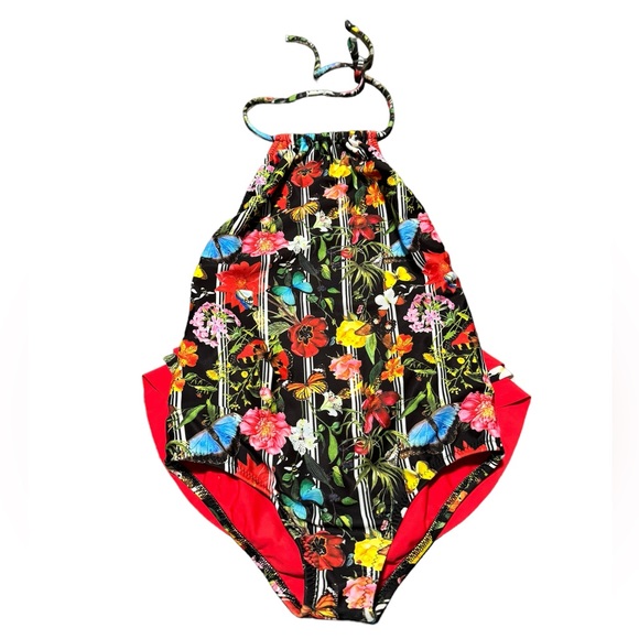 KAI LANI MINI***Red Halter-Neck Floral One Piece Swimsuit***Size 16 $98 - Picture 3 of 5